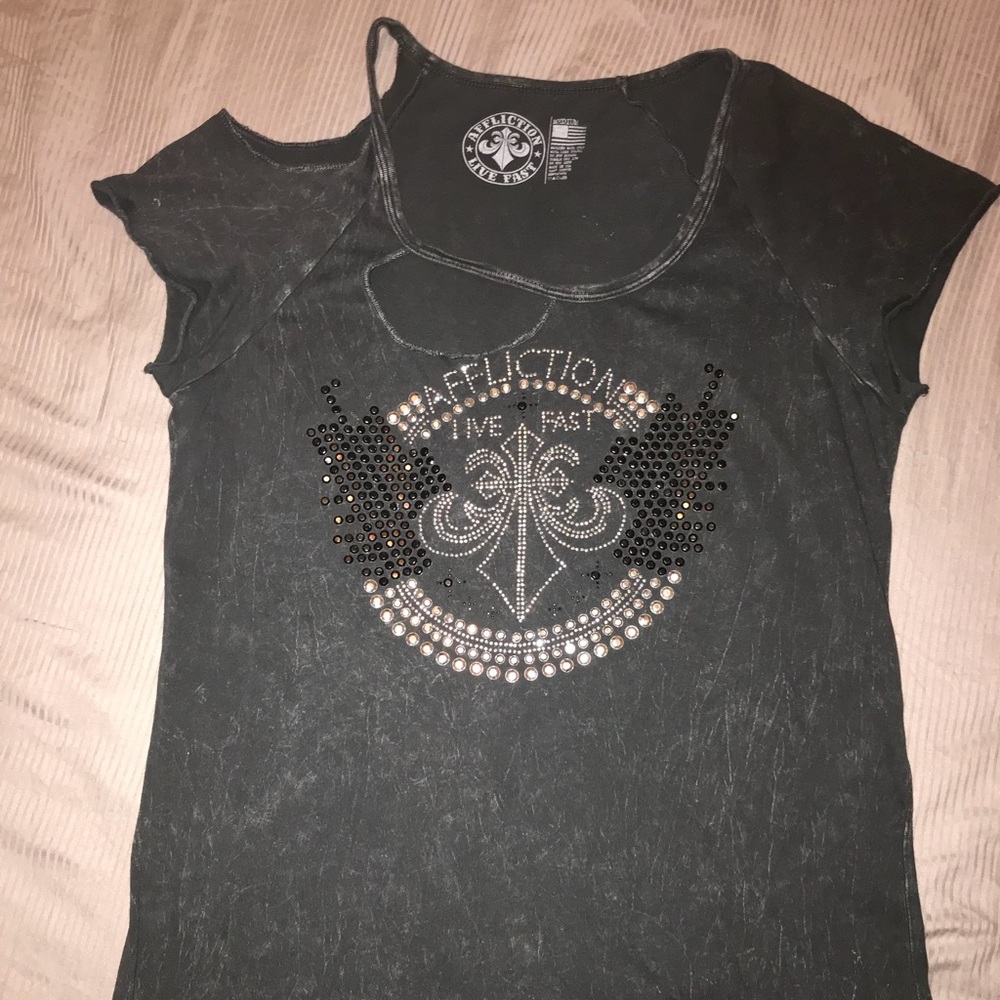 Affliction distressed tee
